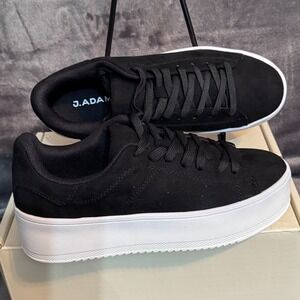 J. Adams Hero Black Platform Sneakers Womens Size 7 Low Top Chunky Shoes NEW